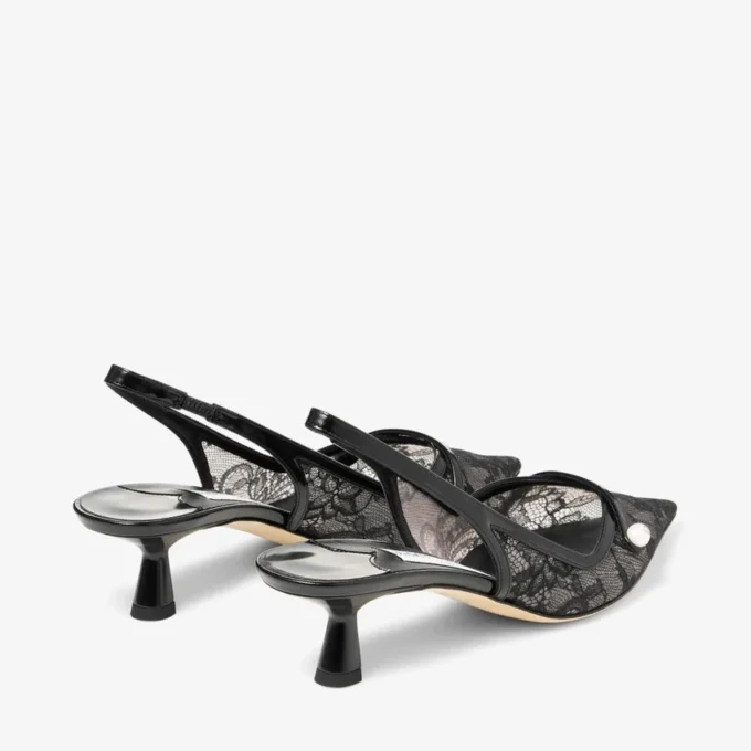 Amita 45 Pumps nere Jimmy Choo in pizzo e spazzolato Amita 45 Pumps nere Jimmy Choo in pizzo e spazzolato