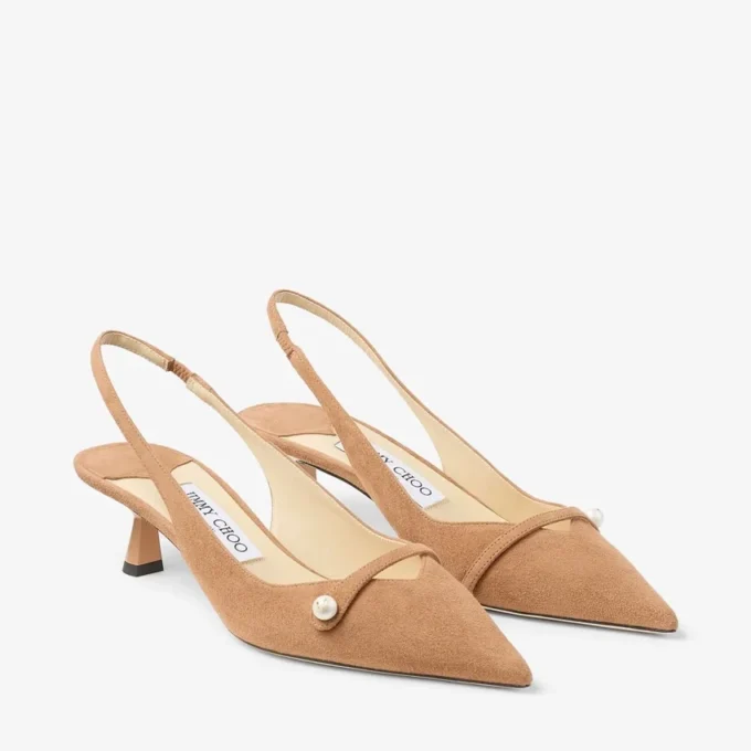 Amita 45 Slingback in pelle scamosciata color caramello Amita 45 Slingback in pelle scamosciata color caramello