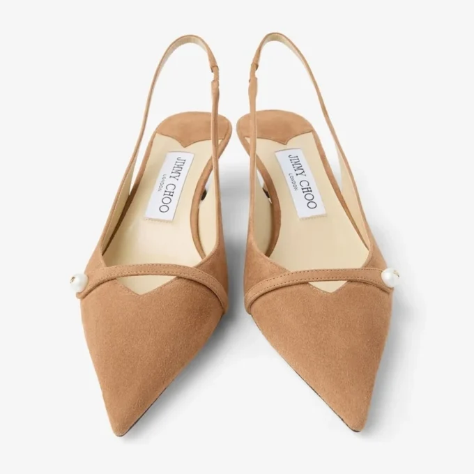 Amita 45 Slingback in pelle scamosciata color caramello Amita 45 Slingback in pelle scamosciata color caramello