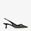 Amita 45 Slingback in pelle verniciata nera e rete Amita 45 Slingback in pelle verniciata nera e rete