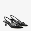 Amita 45 Slingback in pelle verniciata nera e rete Amita 45 Slingback in pelle verniciata nera e rete