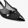 Amita 45 Slingback in pelle verniciata nera e rete Amita 45 Slingback in pelle verniciata nera e rete