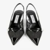 Amita 45 Slingback in pelle verniciata nera e rete Amita 45 Slingback in pelle verniciata nera e rete