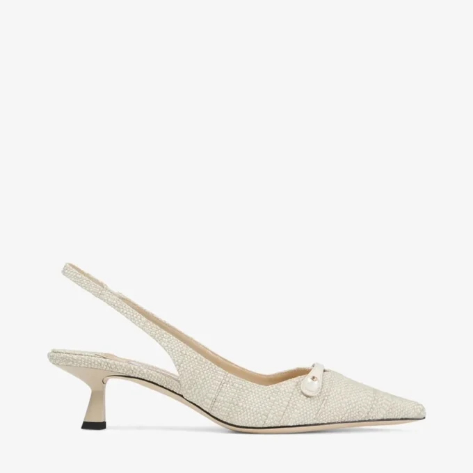 Amita 45 Slingback in raffia fine naturale Amita 45 Slingback in raffia fine naturale