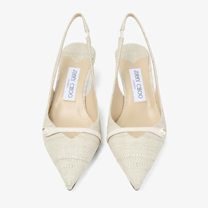 Amita 45 Slingback in raffia fine naturale Amita 45 Slingback in raffia fine naturale