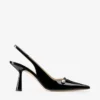 Amita 85 Slingback in pelle nappa verniciata nera Amita 85 Slingback in pelle nappa verniciata nera