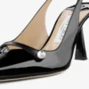 Amita 85 Slingback in pelle nappa verniciata nera Amita 85 Slingback in pelle nappa verniciata nera