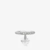 Anello a forma di cuore Anello a forma di cuore con finitura argento e cristalli Anello a forma di cuore Anello a forma di cuore con finitura argento e cristalli