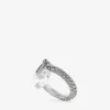 Anello a forma di cuore Anello a forma di cuore con finitura argento e cristalli Anello a forma di cuore Anello a forma di cuore con finitura argento e cristalli