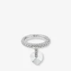 Anello a forma di cuore Anello a forma di cuore con finitura argento e cristalli Anello a forma di cuore Anello a forma di cuore con finitura argento e cristalli