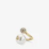 Anello Auri Anello in metallo con finitura dorata, perla e cristalli Anello Auri Anello in metallo con finitura dorata, perla e cristalli