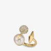 Anello con ciondoli multipli Anello con perla finitura oro Anello con ciondoli multipli Anello con perla finitura oro