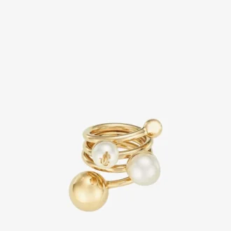 Anello Jc Multi Pearl Anello in metallo con finitura dorata e perle