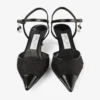 Aren Sling Back 45 Sandali slingback neri in pelle spazzolata e mesh con motivo a cuori e ciondolo a perla Aren Sling Back 45 Sandali slingback neri in pelle spazzolata e mesh con motivo a cuori e ciondolo a perla