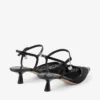 Aren Sling Back 45 Sandali slingback neri in pelle spazzolata e mesh con motivo a cuori e ciondolo a perla Aren Sling Back 45 Sandali slingback neri in pelle spazzolata e mesh con motivo a cuori e ciondolo a perla