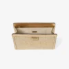 Avenue Pouch Pouch in rafia ricamata metallizzata oro e cappuccino scuro Avenue Pouch Pouch in rafia ricamata metallizzata oro e cappuccino scuro