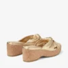 Avenue Wedge 50 Mules con zeppa in nappa metallizzata dorata Avenue Wedge 50 Mules con zeppa in nappa metallizzata dorata