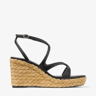 Ayla 85 Zeppa in pelle nappa nera