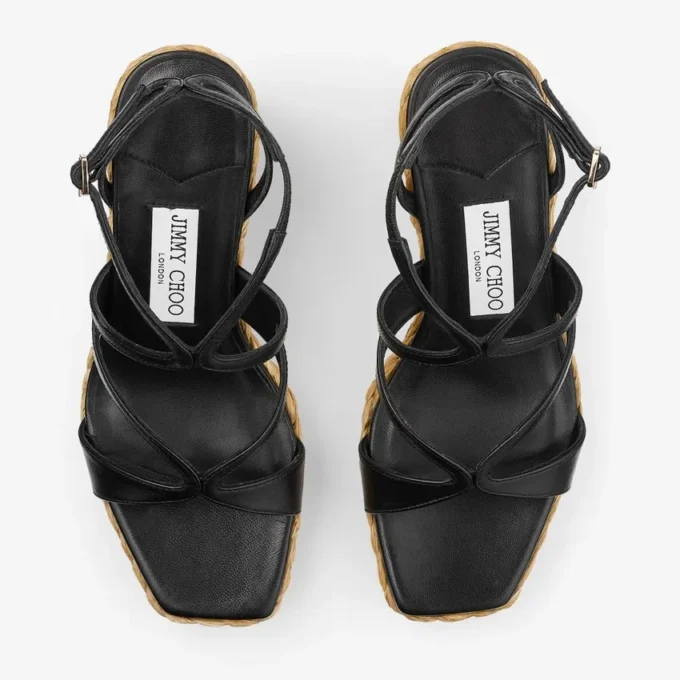 Ayla 85 Zeppa in pelle nappa nera Ayla 85 Zeppa in pelle nappa nera
