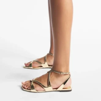 Ballerine Ayla in pelle metallizzata dorata