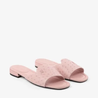 Ballerine Dina in pelle di struzzo rosa