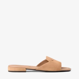 Ballerine Dina in pelle scamosciata color caramello
