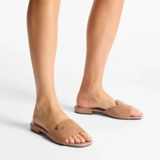 Ballerine Dina in pelle scamosciata color caramello