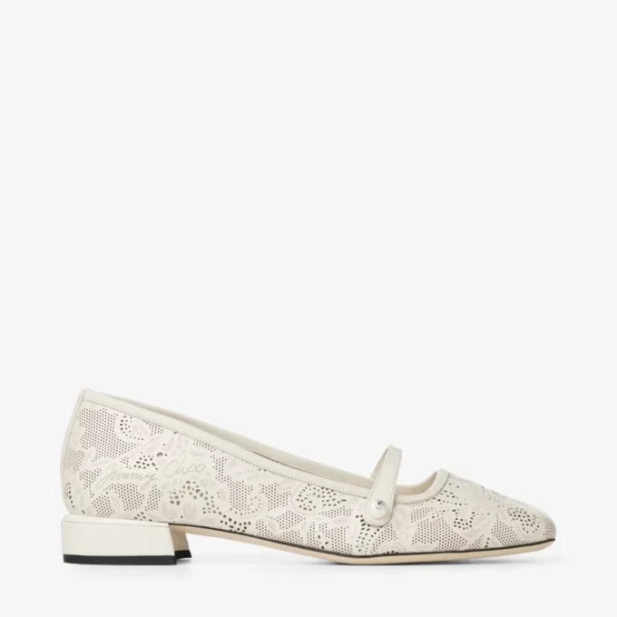Ballerine Elisa Latte Ballerine con lacci in nappa traforata jimmy choo Ballerine Elisa Latte Ballerine con lacci in nappa traforata jimmy choo