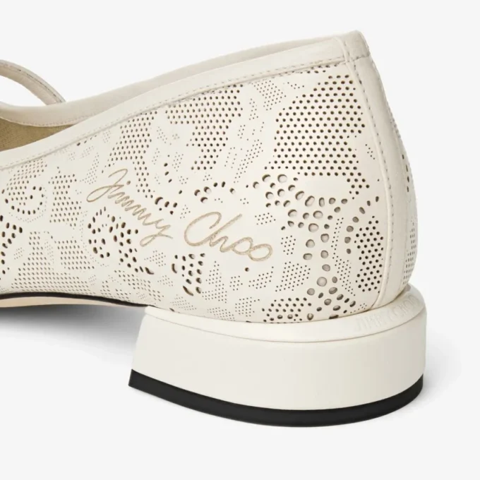 Ballerine Elisa Latte Ballerine con lacci in nappa traforata jimmy choo Ballerine Elisa Latte Ballerine con lacci in nappa traforata jimmy choo
