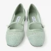 Ballerine Elisa Verde Jimmy Choo in pizzo e pelle spazzolata Ballerine Elisa Verde Jimmy Choo in pizzo e pelle spazzolata