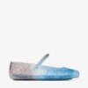 Ballerine in gomma Jelly Denim Degradé con decorazioni in cristallo