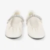 Ballerine Jade in morbida nappa color latte con cinturino in cristallo