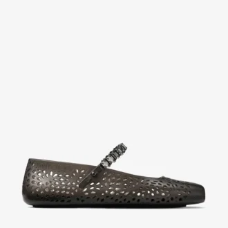 Ballerine Jelly Black con decorazioni in cristallo