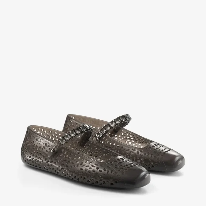 Ballerine Jelly Black con decorazioni in cristallo Ballerine Jelly Black con decorazioni in cristallo
