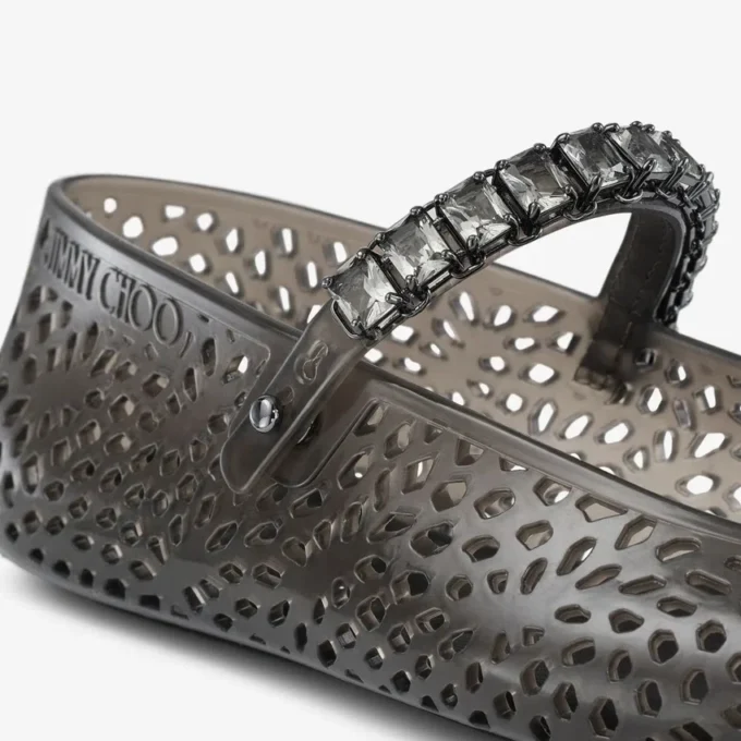 Ballerine Jelly Black con decorazioni in cristallo Ballerine Jelly Black con decorazioni in cristallo