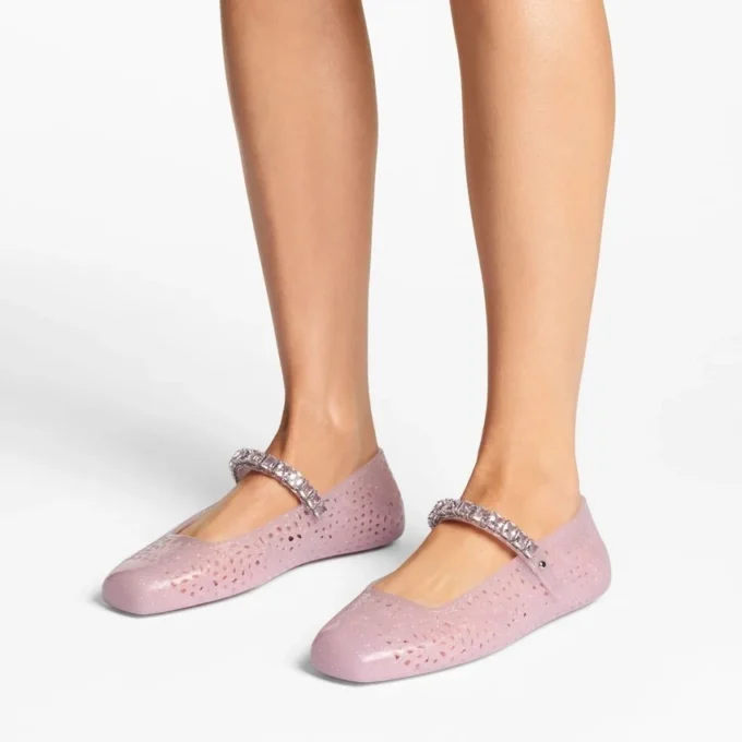 Ballerine Jelly Cotton Candy con decorazioni in cristallo Ballerine Jelly Cotton Candy con decorazioni in cristallo