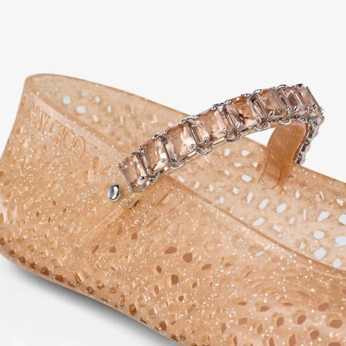 Ballerine Jelly Light Toffee con decorazioni in cristallo Ballerine Jelly Light Toffee con decorazioni in cristallo