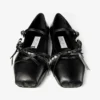 Ballerine Loli in nappa nera lucida con fiocchi in morbida pelle Ballerine Loli in nappa nera lucida con fiocchi in morbida pelle