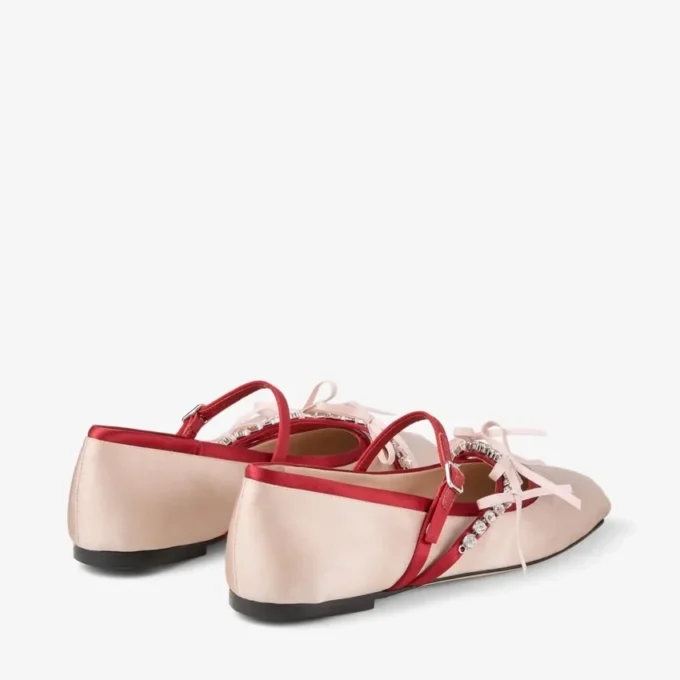 Ballerine Loli in raso color macaron e rosso rubino con fiocchi in raso Ballerine Loli in raso color macaron e rosso rubino con fiocchi in raso