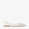 Ballerine Love Flat in rete bianca sfumata con cristalli Ballerine Love Flat in rete bianca sfumata con cristalli