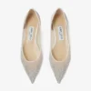 Ballerine Love Flat in rete bianca sfumata con cristalli Ballerine Love Flat in rete bianca sfumata con cristalli