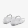 Ballerine trasparenti in gelatina con decorazioni in cristallo