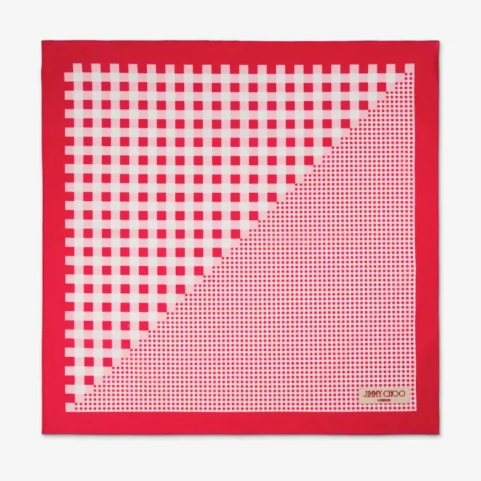 Bandana Sula in cotone con stampa a quadretti in rosso rubino Bandana Sula in cotone con stampa a quadretti in rosso rubino