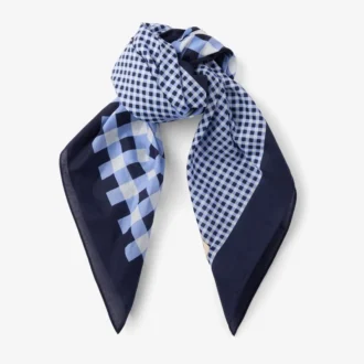 Bandana Sula in cotone con stampa a quadretti in stile marinaro