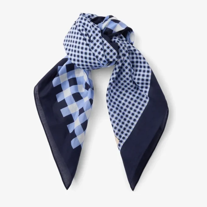Bandana Sula in cotone con stampa a quadretti in stile marinaro Bandana Sula in cotone con stampa a quadretti in stile marinaro