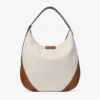 Bar Hobo Medium Borsa a tracolla in tela riciclata naturale e marrone chiaro con finiture in pelle Biker Bar Hobo Medium Borsa a tracolla in tela riciclata naturale e marrone chiaro con finiture in pelle Biker