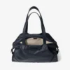 Bar Holdall Borsa da viaggio grande in nylon marino con finiture in pelle di vitello liscia Bar Holdall Borsa da viaggio grande in nylon marino con finiture in pelle di vitello liscia