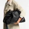 Bar Holdall Borsa da viaggio grande in pelle Biker nera Bar Holdall Borsa da viaggio grande in pelle Biker nera