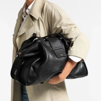 Bar Holdall Borsa da viaggio grande in pelle Biker nera