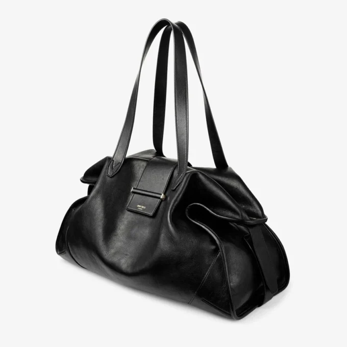Bar Holdall Borsa da viaggio grande in pelle Biker nera Bar Holdall Borsa da viaggio grande in pelle Biker nera